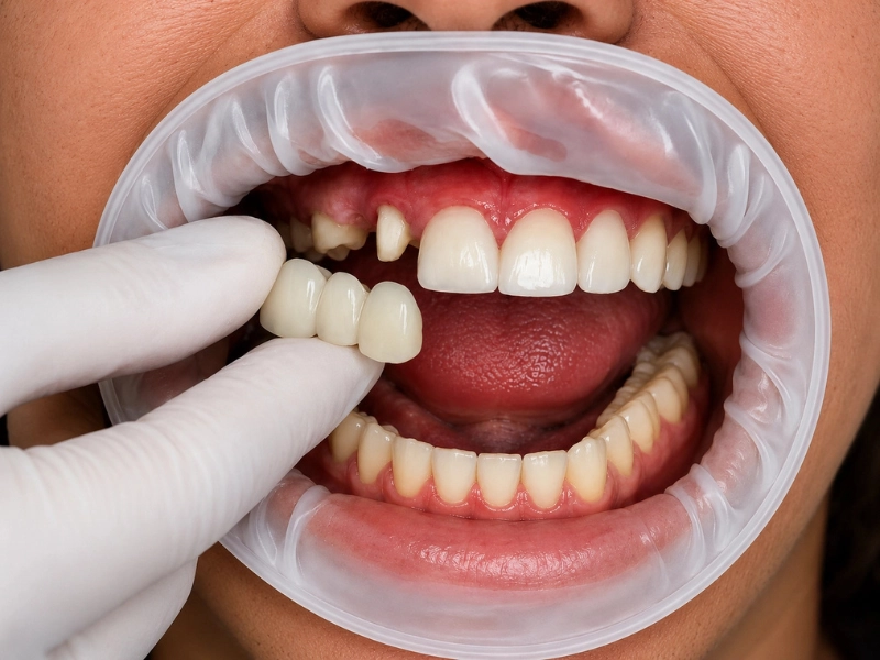 Confident smiling patient — natural-looking dental bridge restoration at Humber Dental Etobicoke